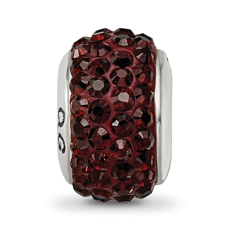 Sterling Silver Reflections Brown Full Preciosa Crystal Bead