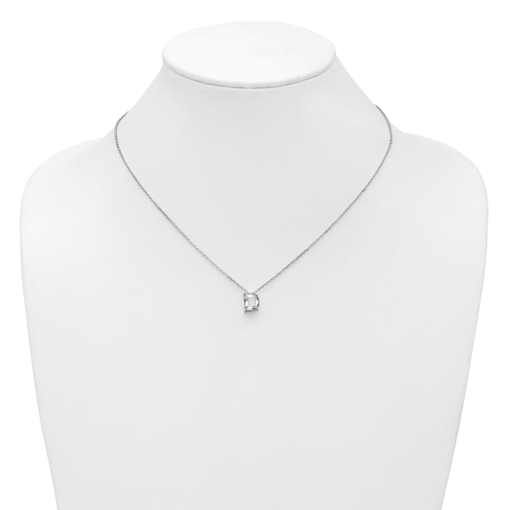 White Lab-Grown White Diamond F VS 14K White Gold "D" Initial
Necklace 2.80ct