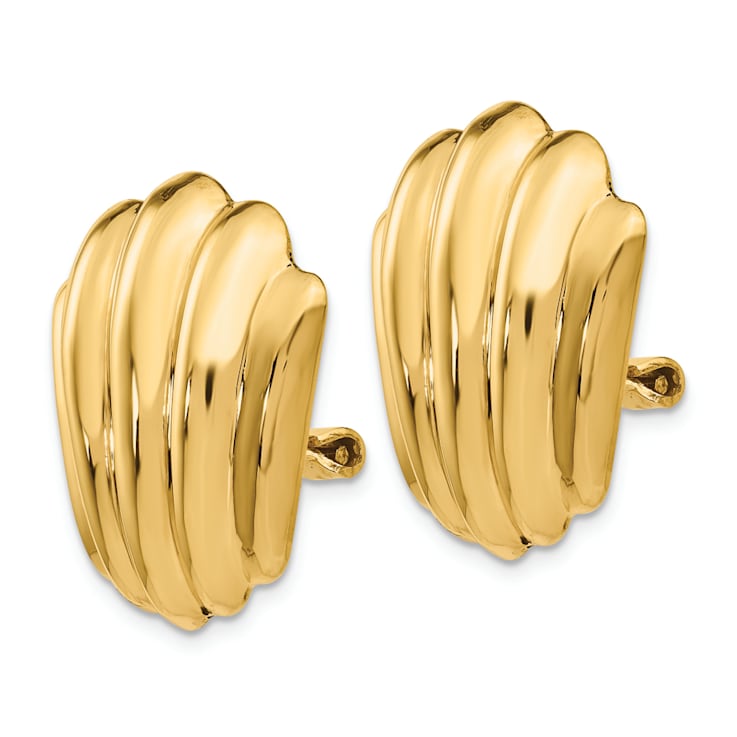 14k Yellow Gold Non-pierced Fancy Stud Earrings