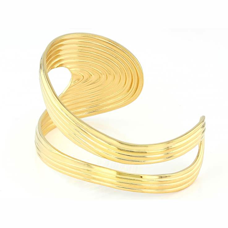 Gold-Tone Wide Open Cuff Bracelet