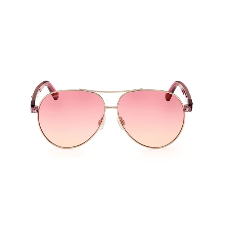 Swarovski Shiny Rose Tone Frames/Gradient Bordeaux Lens Sunglasses