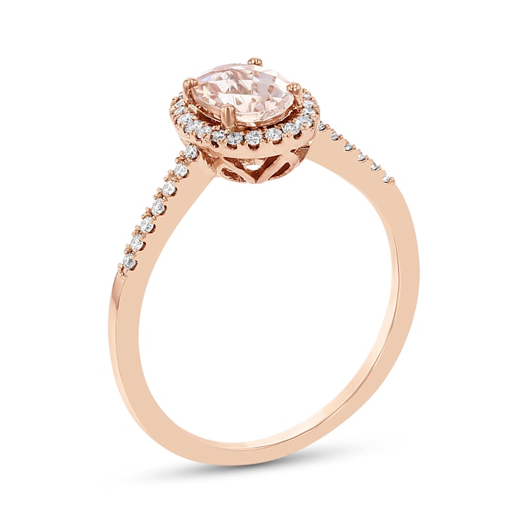 0.95cttw Diamond Morganite Ring in 14k Rose Gold