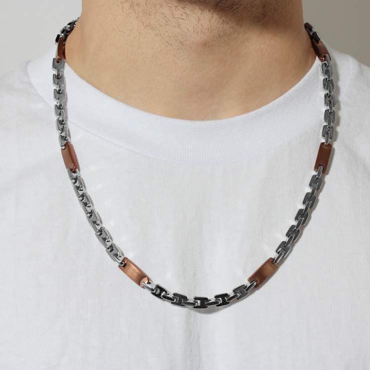 Robert Alton Men's Tag Chain Necklace 7.00mm In Ion-Plated Stainless
Steel 24 Inch