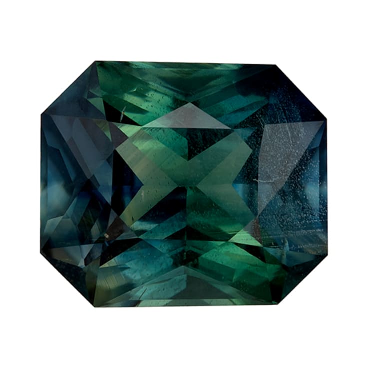 Bluish Green Sapphire Loose Gemstone 10.8x9.2mm Radiant Cut 5.09ct