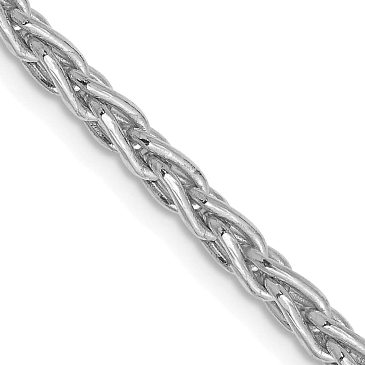 14k White Gold 3mm Parisian Wheat Chain 20 Inches