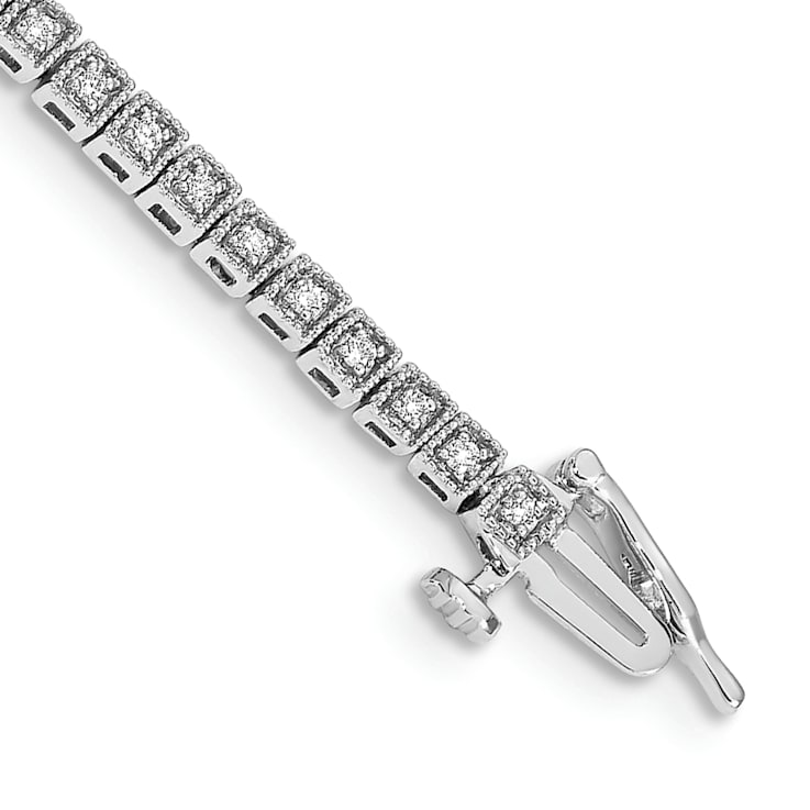 Rhodium Over 14k White Gold Diamond Bracelet