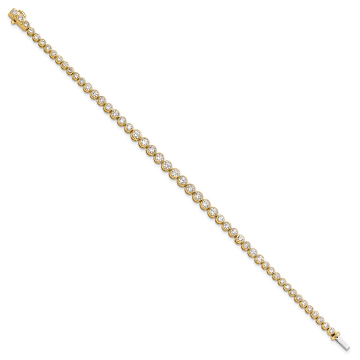 14K Yellow Gold Lab Grown Diamond Bezel Set Tennis Bracelet