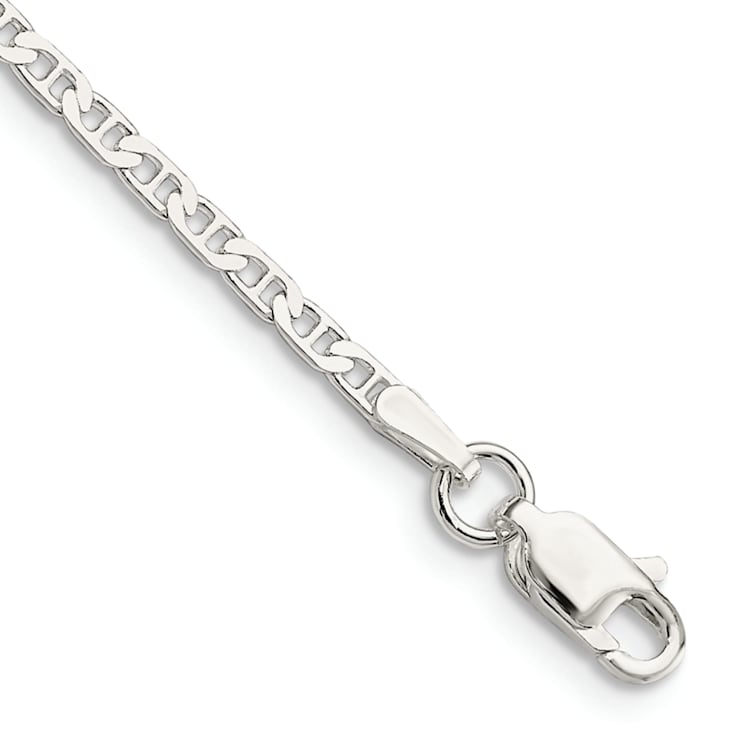 Sterling Silver 2.1mm Flat Anchor Chain Bracelet