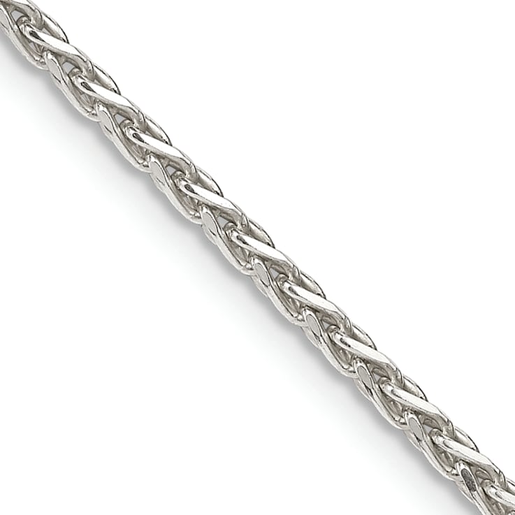 Sterling Silver 2mm Diamond-cut Spiga Chain Necklace