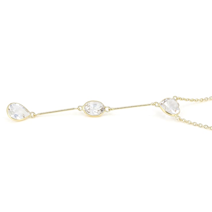 White Topaz 14k Yellow Gold Drop Necklace 3.51ctw