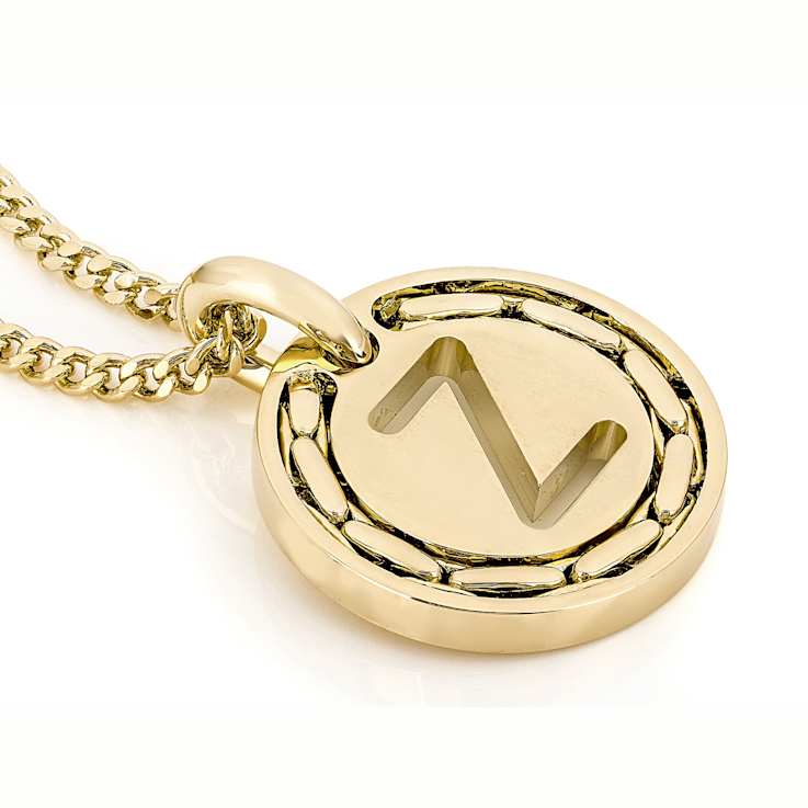 Cardano Initial Z Pendant Necklace In 18K Gold Over Bronze