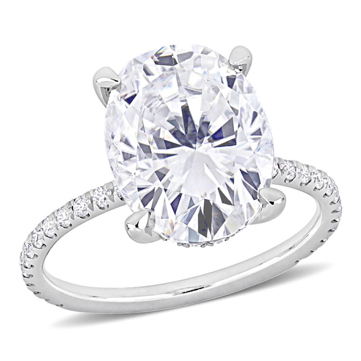 4 7/8 CT DEW Created Moissanite Engagement Ring in 10K White 4 7/8 CT DEW Created Moissanite Engagement Ring in 10K White