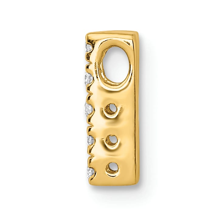 14K Yellow Gold Diamond Letter H Initial Charm
