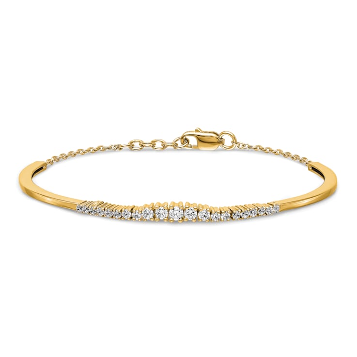 14K Yellow Gold Lab Grown Diamond VS/SI GH, Graduated Bangle Bracelet