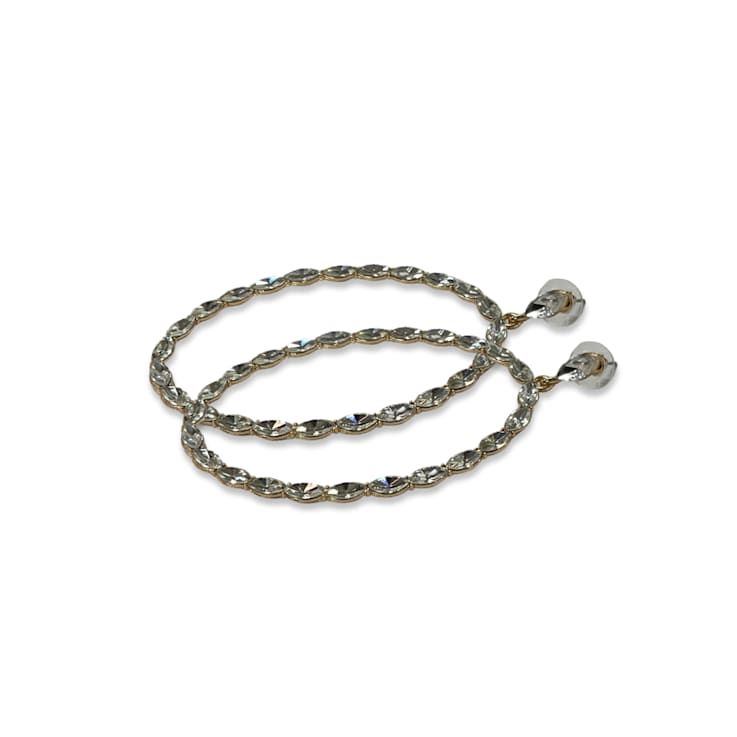 Off Park® Collection, Gold Tone Clear Crystal Oval Earring.