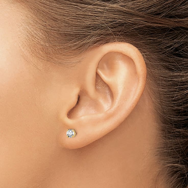 14K Yellow Gold Certified Lab Grown Diamond 1/2ct. VS/SI GH+, Screw Back Earrings