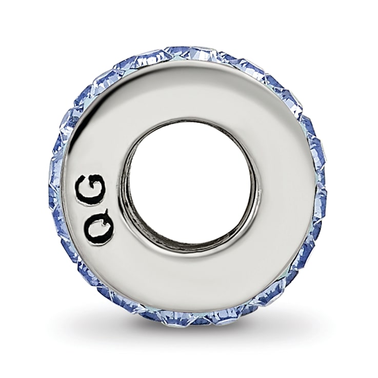 Sterling Silver Reflections Light Blue Double Row Preciosa Crystal Bead