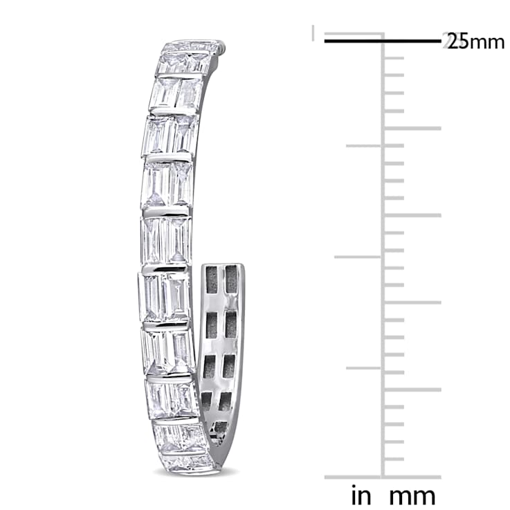 1.88ctw Diamond Open Hoop Earrings 14K White Gold