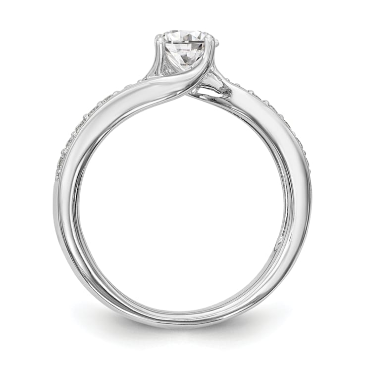Rhodium Over 14K White Gold Lab Grown Diamond By-Pass Complete
Engagement Ring 0.656ctw