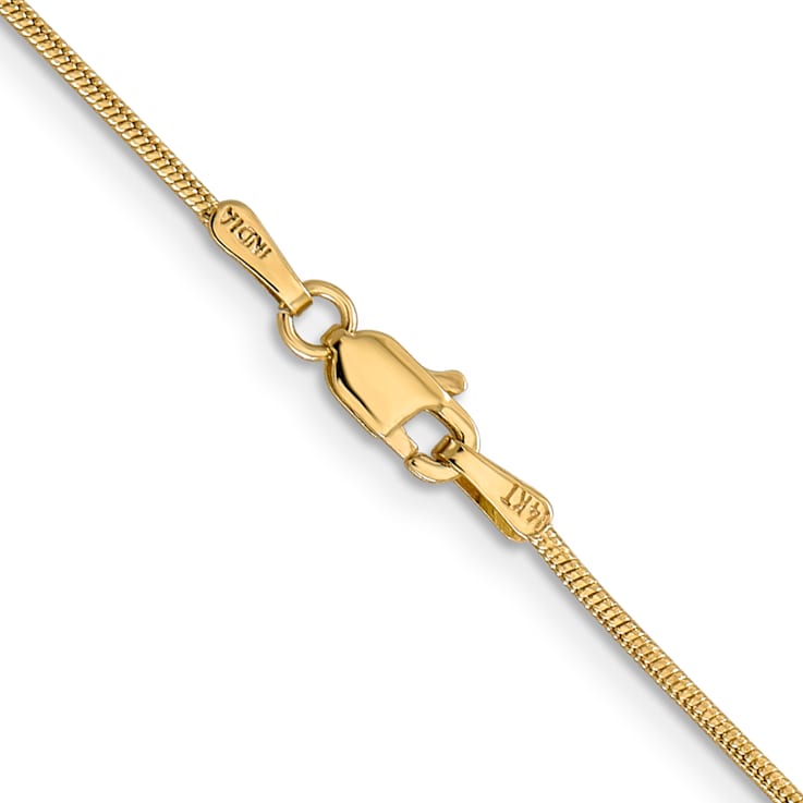 14K Yellow Gold 1.1mm Round Snake Chain Necklace
