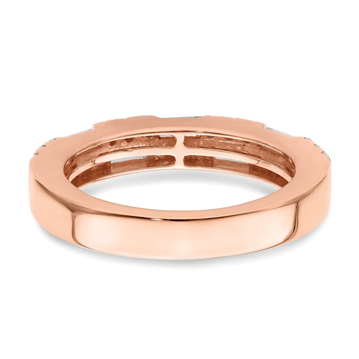 14K Rose Gold Diamond Wedding Band 1.01ctw