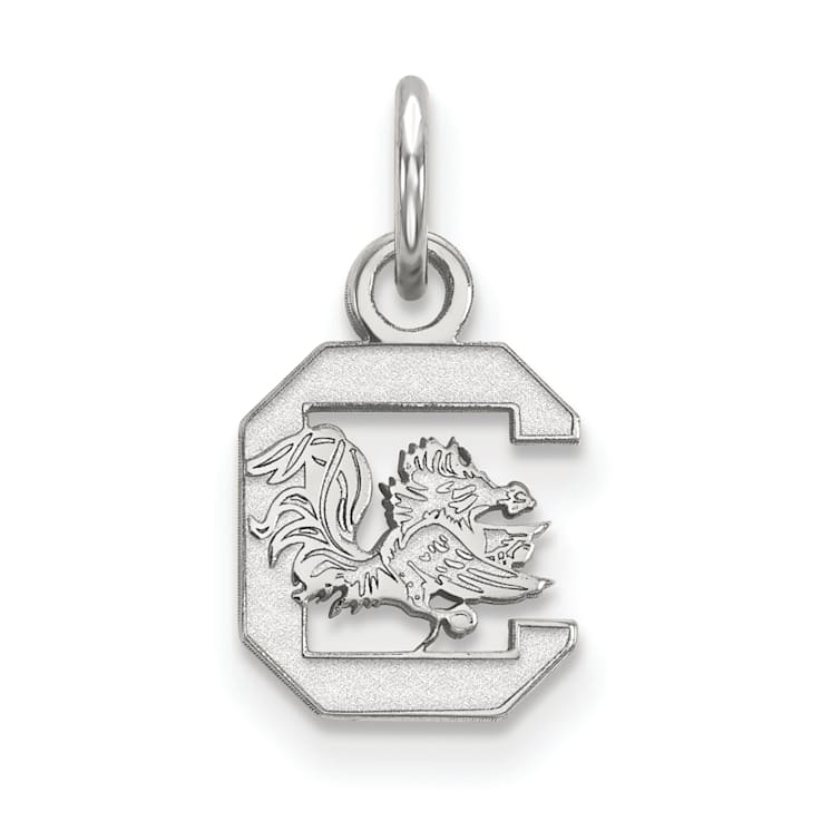 Rhodium Over Sterling Silver LogoArt University of South Carolina Extra
Small Pendant