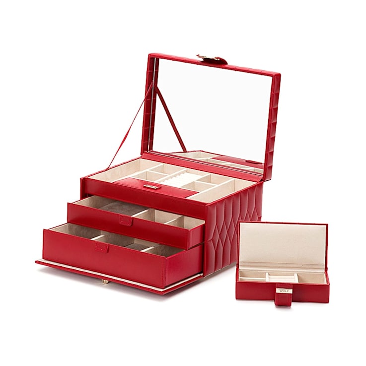 Caroline Medium Jewelry Box Red By Wolf