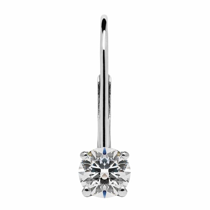 White Cubic Zirconia 14k White Gold Earrings With Velvet Gift Box 0.50ctw