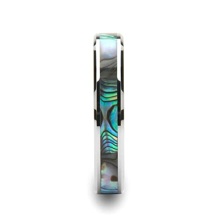MAUI Tungsten Wedding Band with Mother of Pearl Inlay 4mm