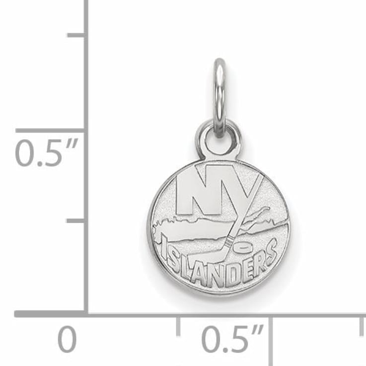 Rhodium Over Sterling Silver NHL LogoArt New York Islanders Extra Small Pendant