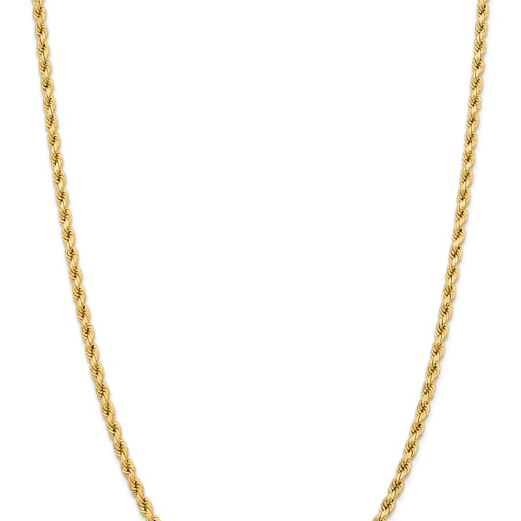 14k Yellow Gold 4.25mm Solid Diamond-Cut Rope 20 Inch Chain