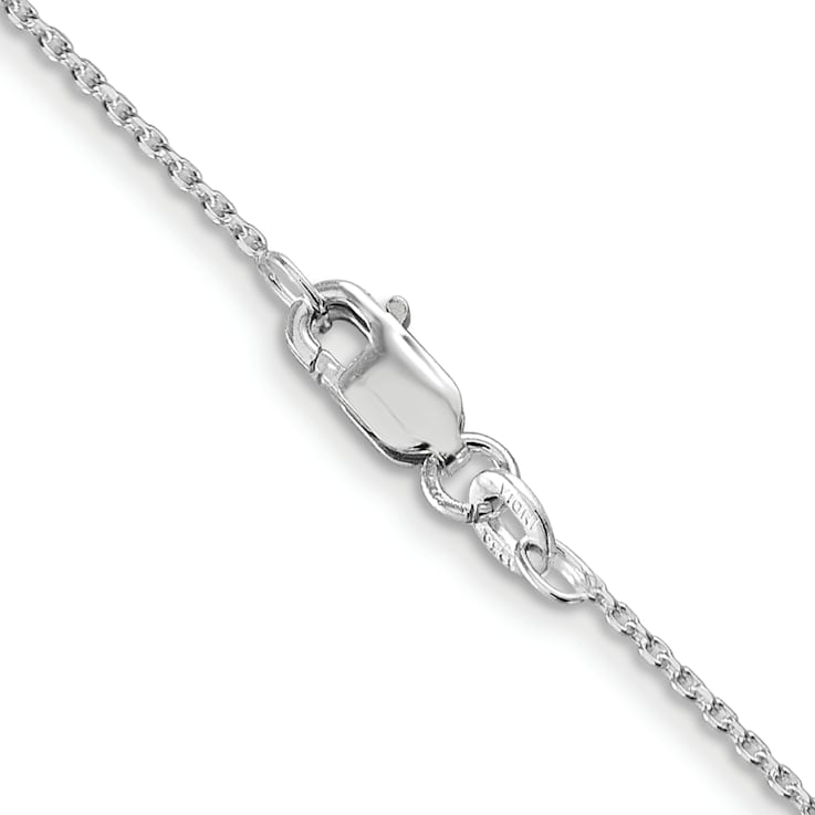 Rhodium Over Sterling Silver 1.25mm Diamond-cut Forzantina Cable Chain