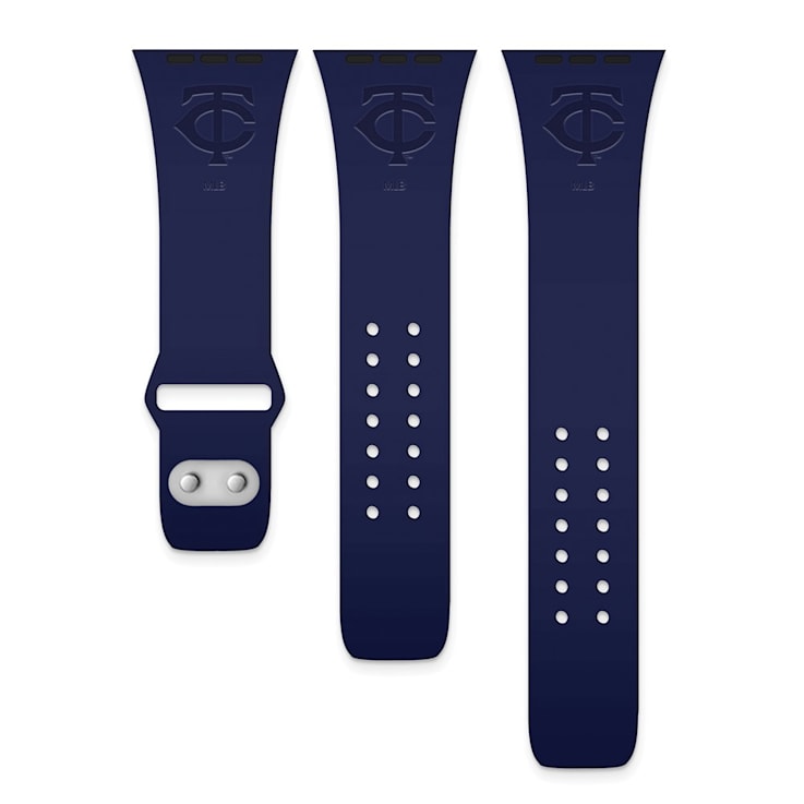 Gametime Minnesota Twins Debossed Silicone Apple Watch Band (42/44mm
M/L). Watch not included.
