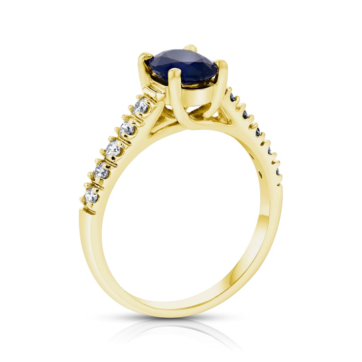 1.60ctw Sapphire and Diamond Ring in 14k Yellow Gold