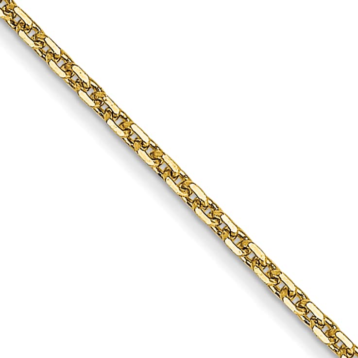 10k Yellow Gold 0.95mm Solid Diamond-Cut Cable 18 Inch Chain