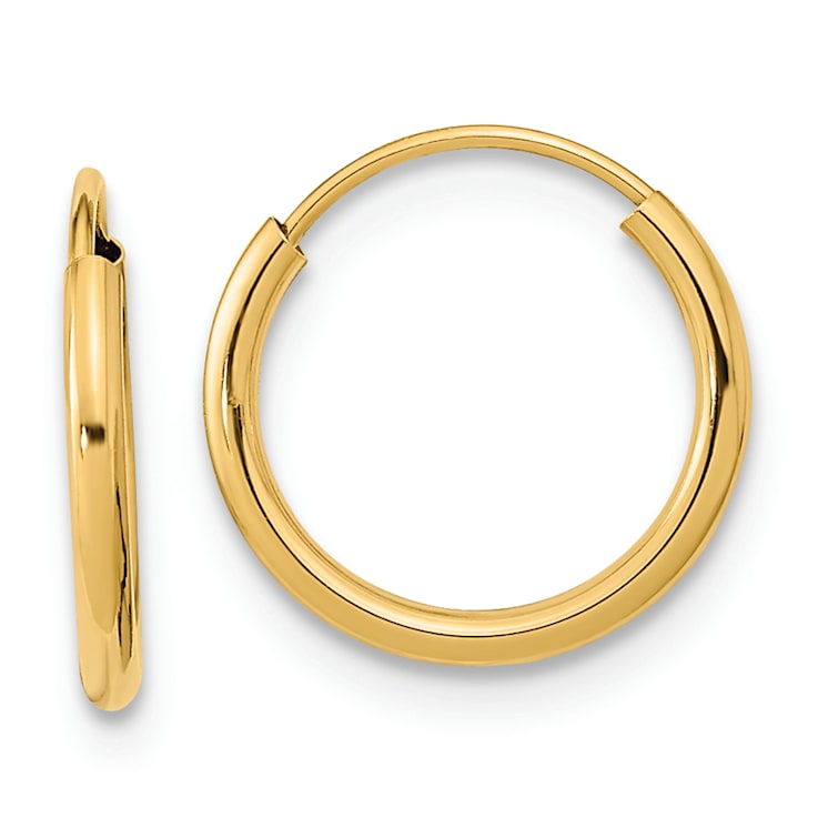 14K Yellow Gold Endless Hoop Earrings
