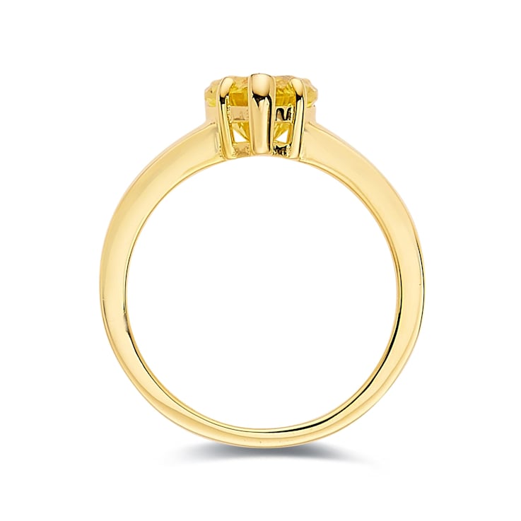 Heart Shape Lab Created Yellow Sapphire 18K Yellow Gold Over Sterling
Silver Solitaire Ring