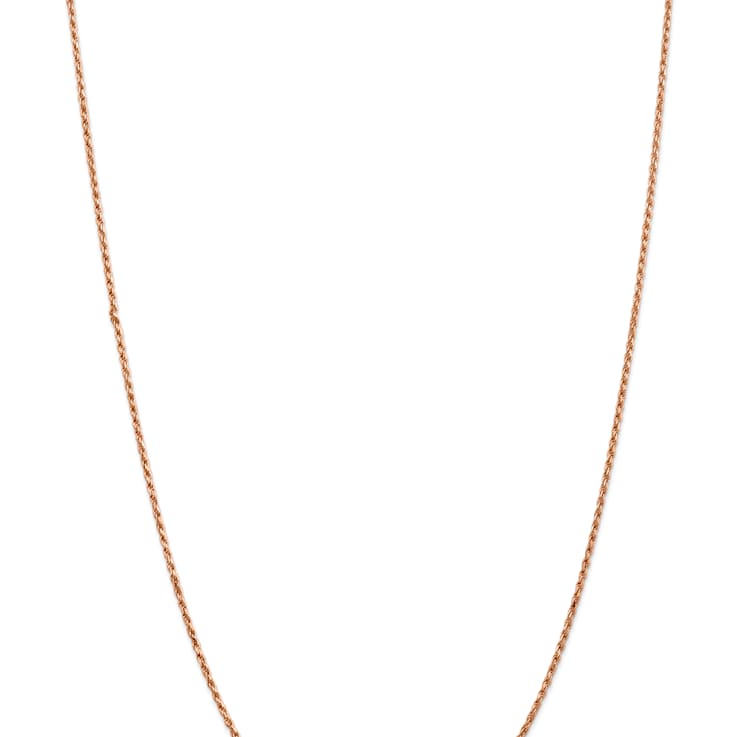 14k Rose Gold 1.8mm Solid Diamond-Cut Rope 16 Inch Chain