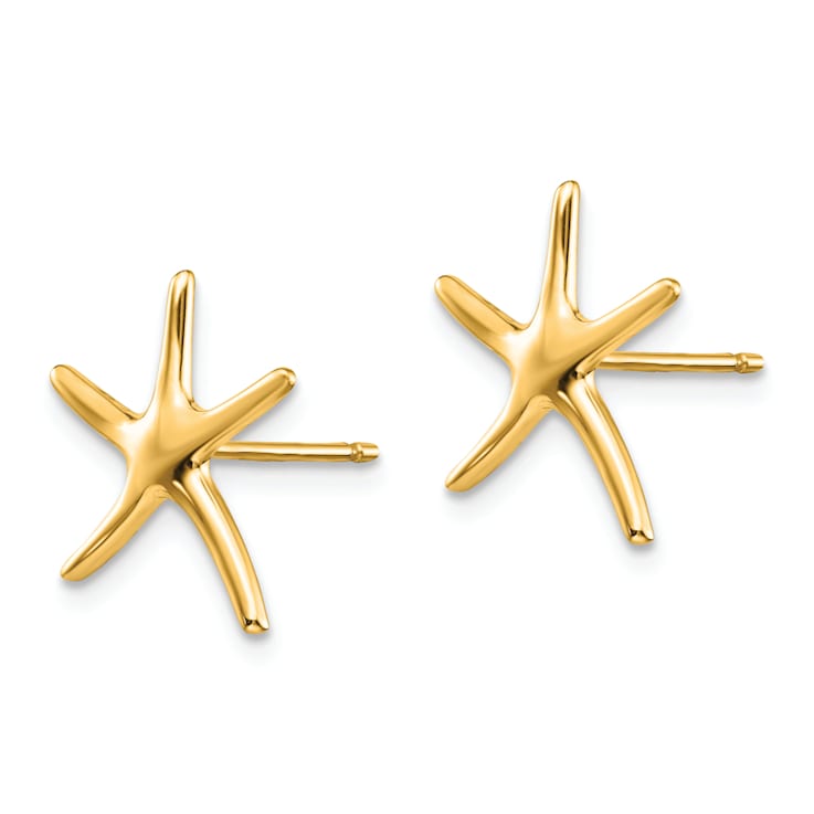 14k Yellow Gold Starfish Stud Earrings