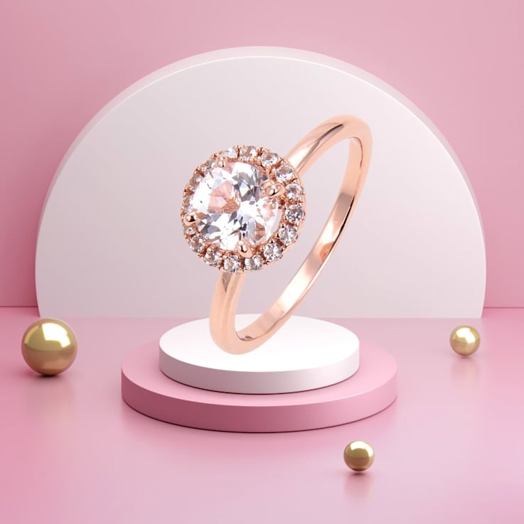 Round White Topaz 14K Rose Gold Over Sterling Silver Ring, 1.90ctw
