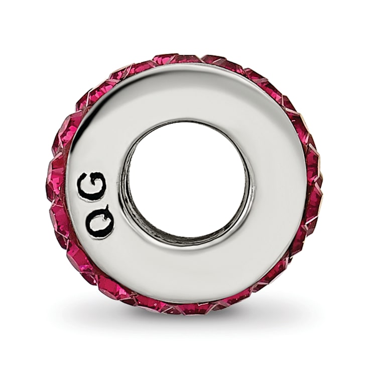 Sterling Silver Reflections Maroon Double Row Preciosa Crystal Bead