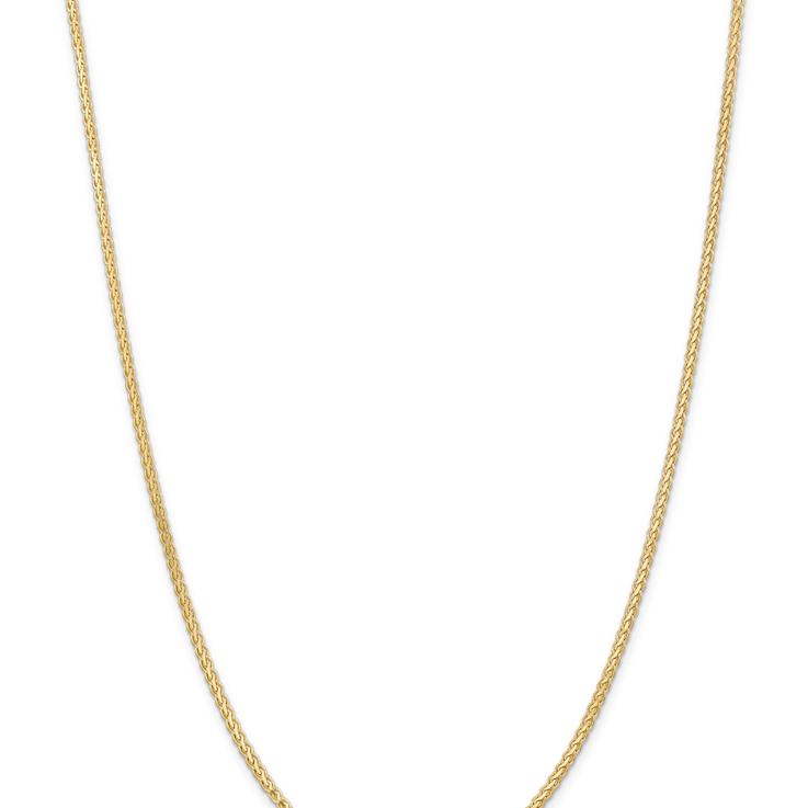 14k Yellow Gold 2.3mm Solid Flat Wheat 20 Inch Chain