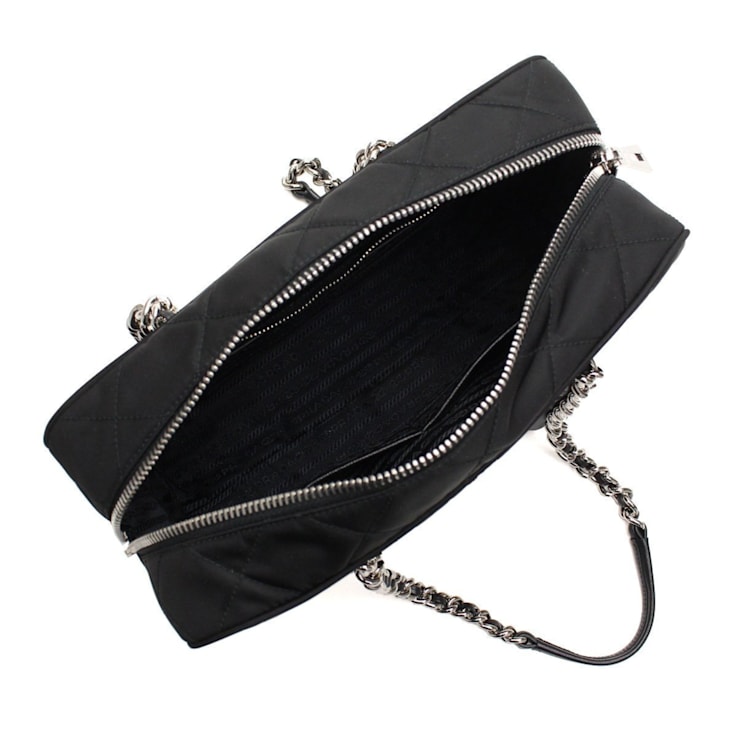 Prada Black Tessuto Nylon Quilted Shoulder Handbag - 1CCYHA