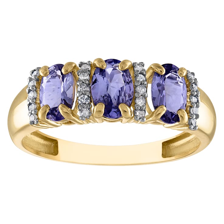 3 stone tanzanite store and diamond ring