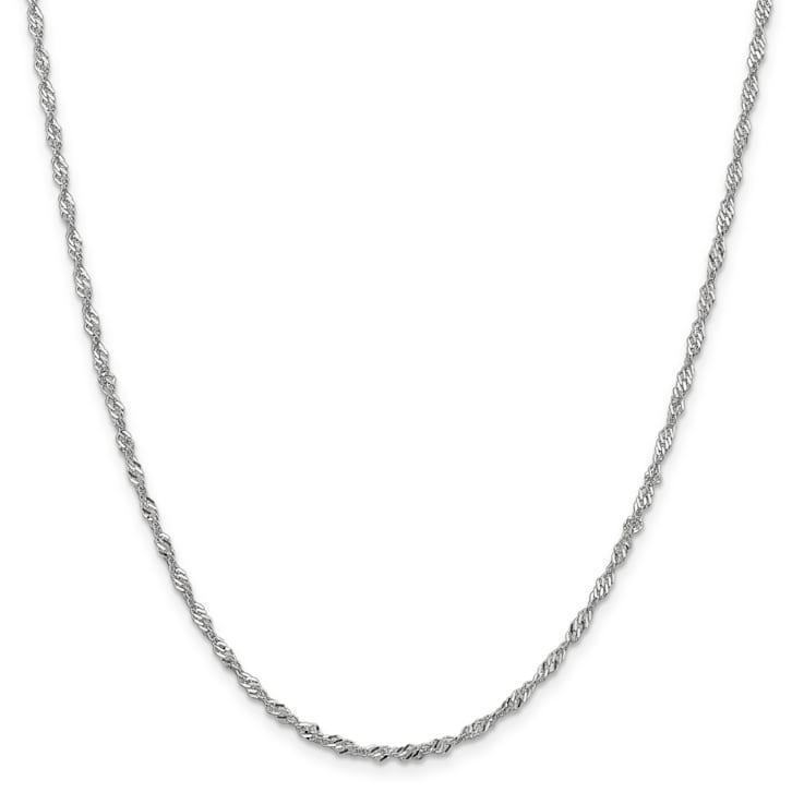 14K White Gold 2.0mm Singapore Chain Necklace