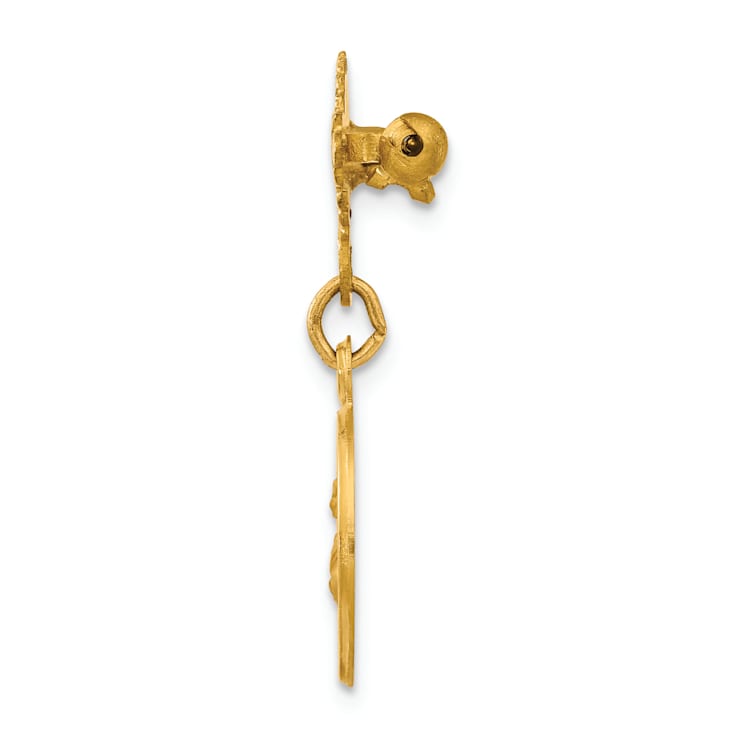 14k Yellow Gold Satin Saint Lucy Medal Pin