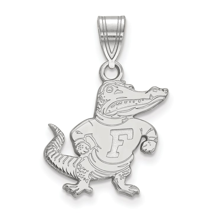 Rhodium Over Sterling Silver LogoArt University of Florida Medium Pendant