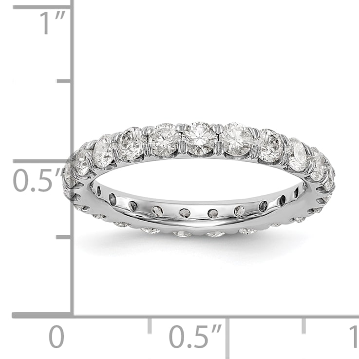 Rhodium Over 14K White Gold Lab Grown Diamond SI+, H+, Eternity Band