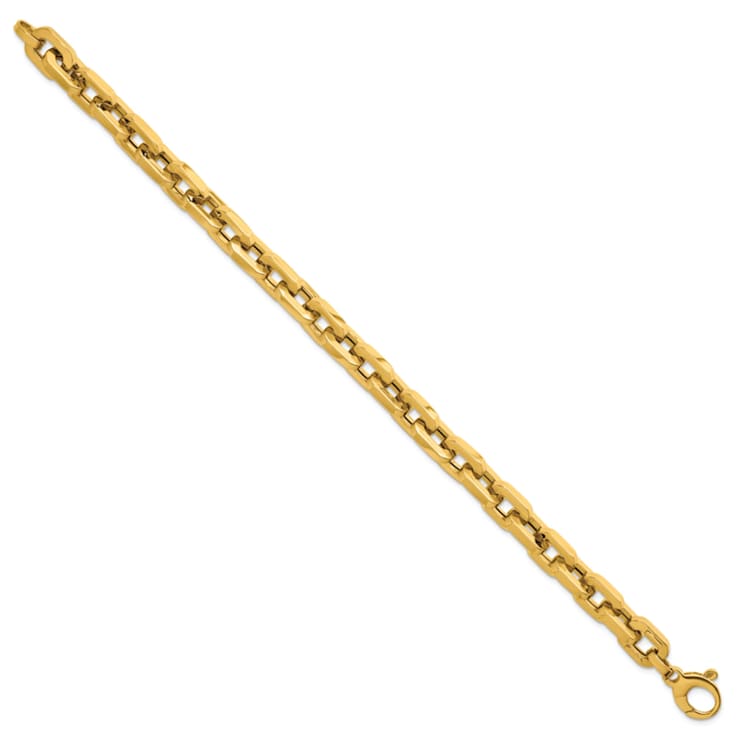 14K Yellow Gold 8.7mm Fancy Link 9 Inch Bracelet