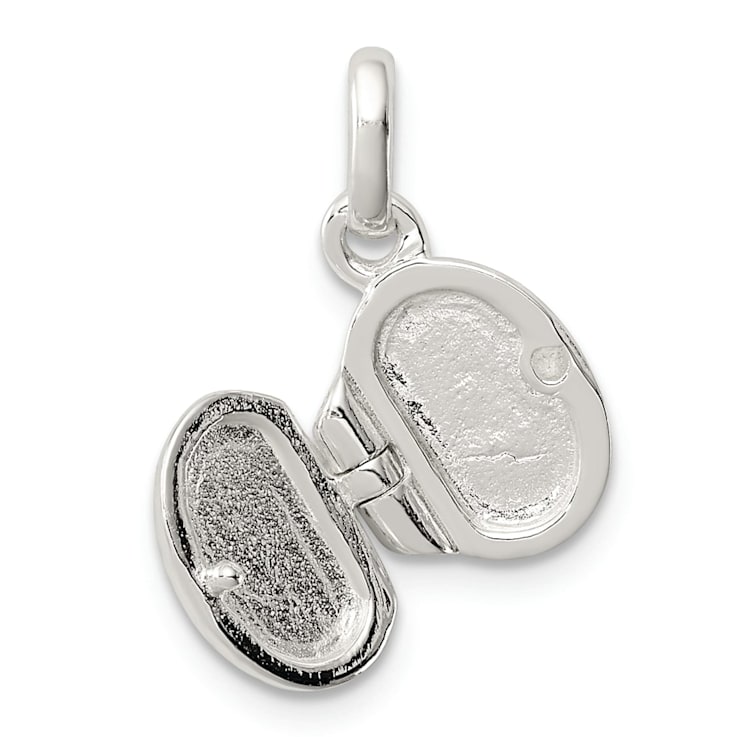 Sterling Silver Polished Oval Locket Necklace